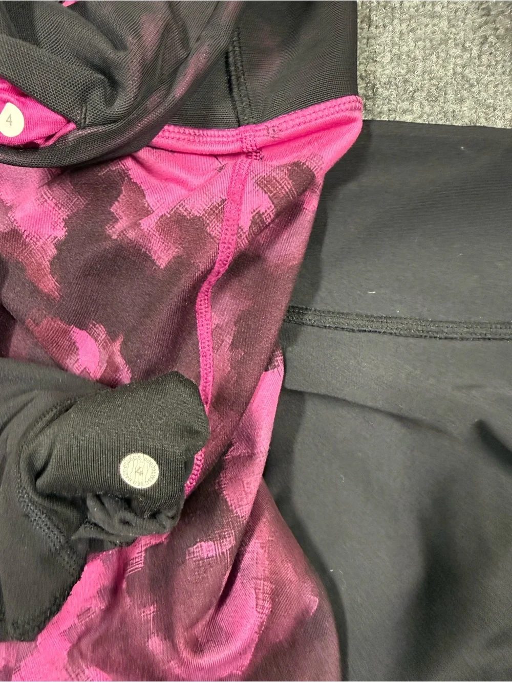 Lululemon women’s Leggings — Black, Olive Green & Pink Tie-Dye